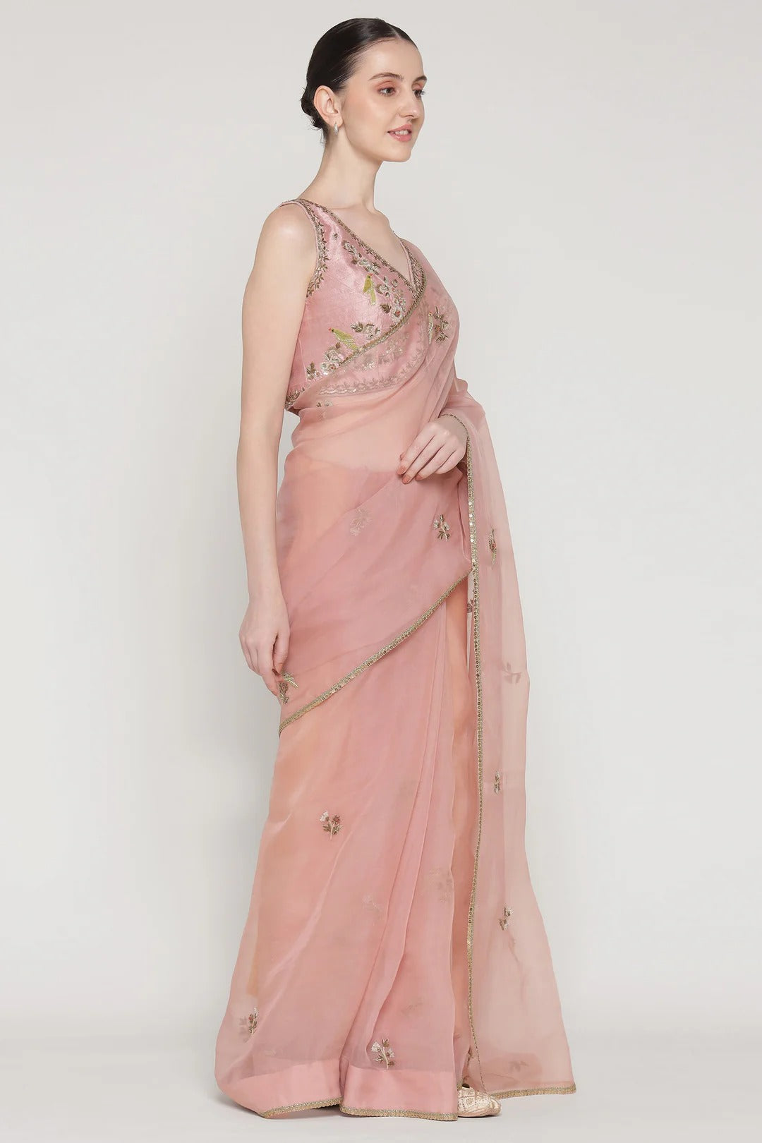Noor Pink Blush Petal Saree