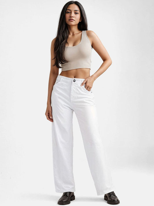 Women Classic Straight Fit Mid-Rise Stretchable Jeans