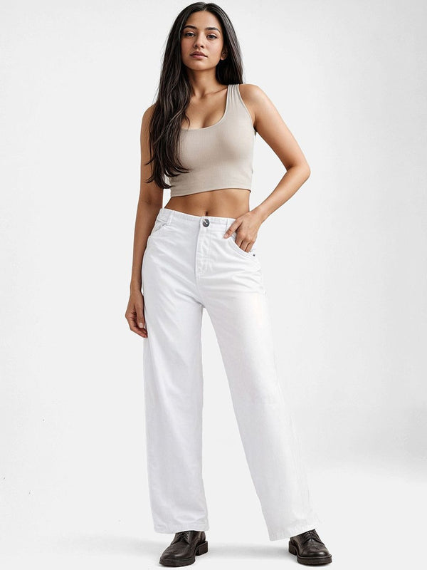 Women Classic Straight Fit Mid-Rise Stretchable Jeans