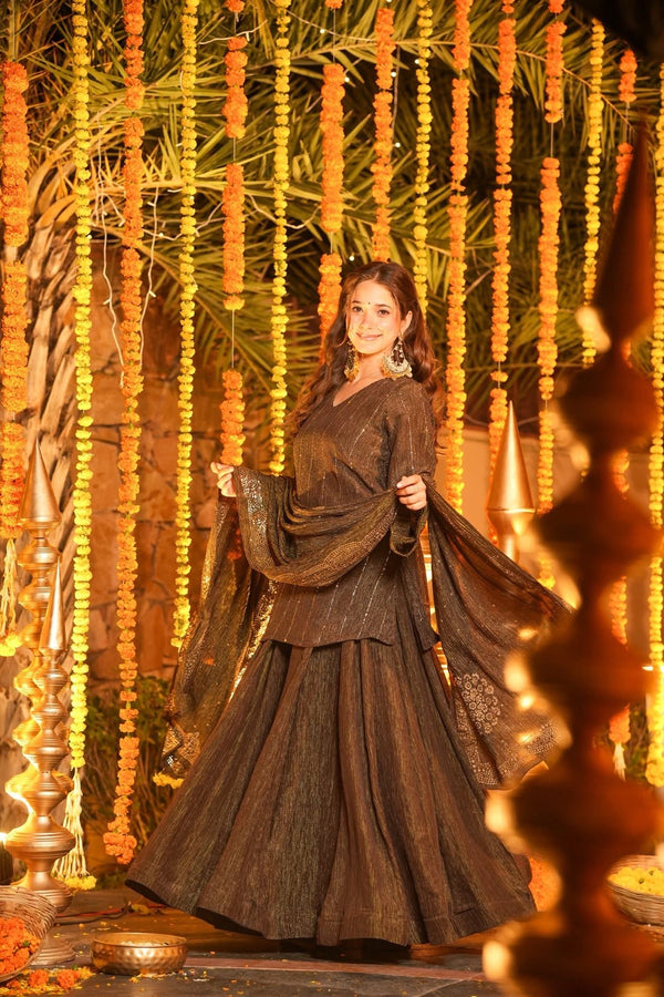 Slitstone Crushed Cosmos Wedding Kurta Set