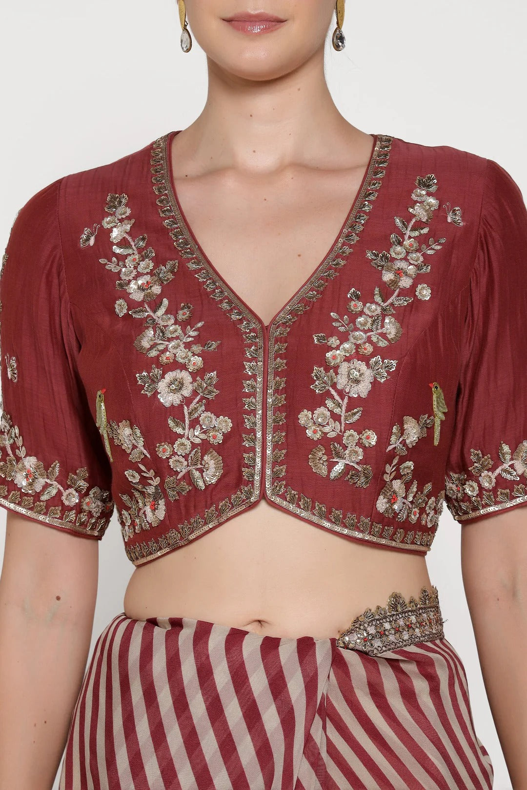 Maroon Noor E Summer Saree