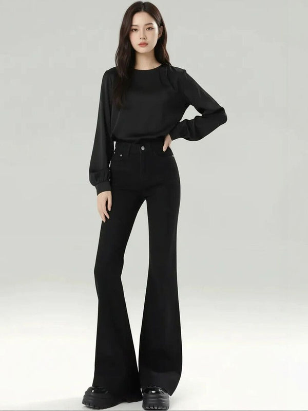 Women Comfort Flared High-Rise Stretchable Jeans