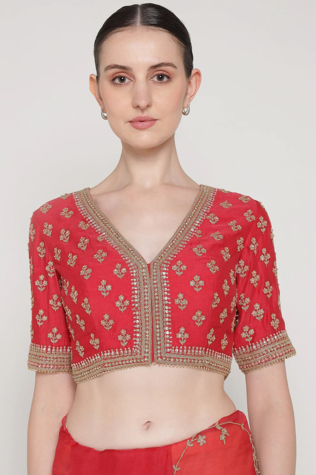 Red Vrinda Dori Saree Set