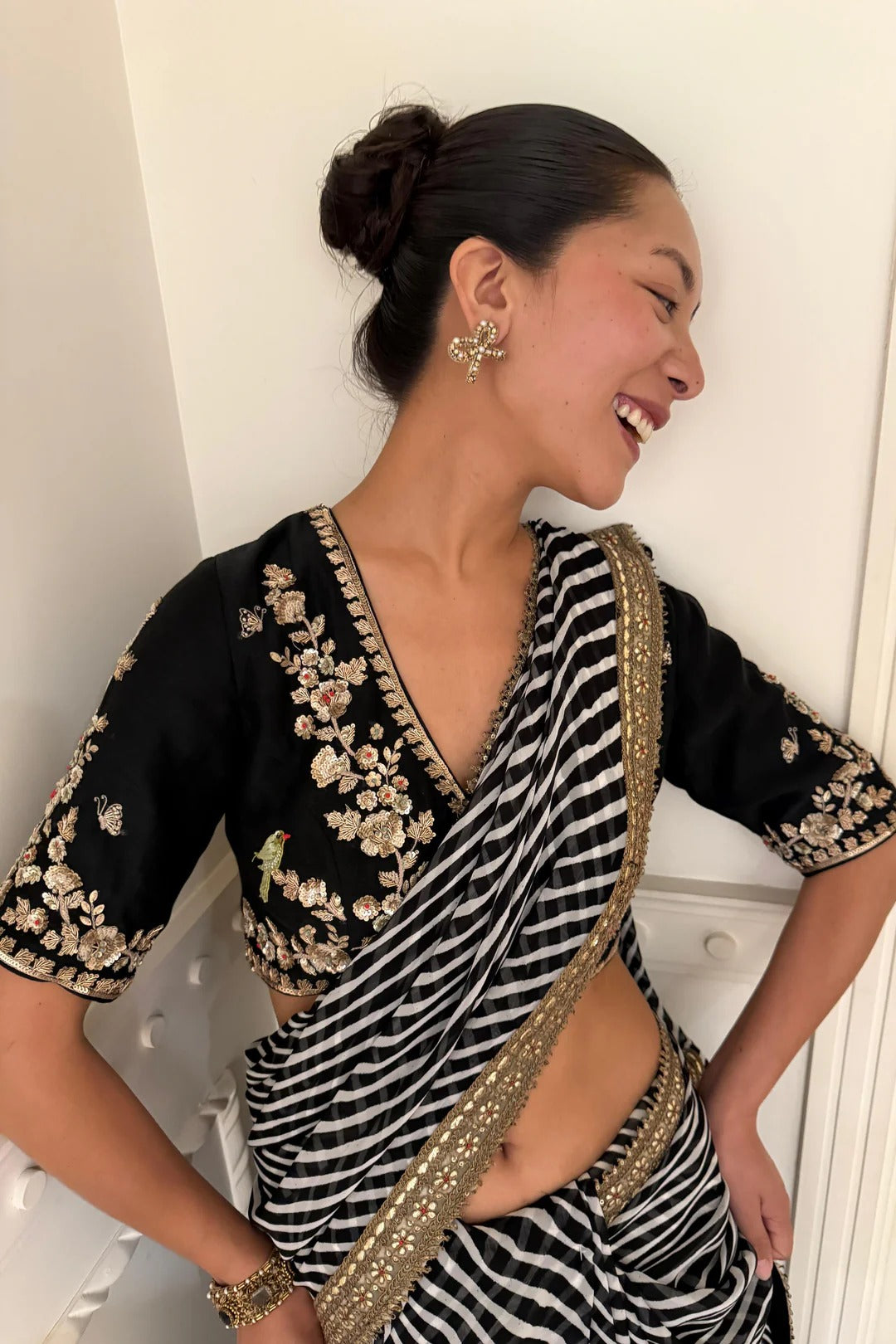 Black Noor E Summer Saree Set