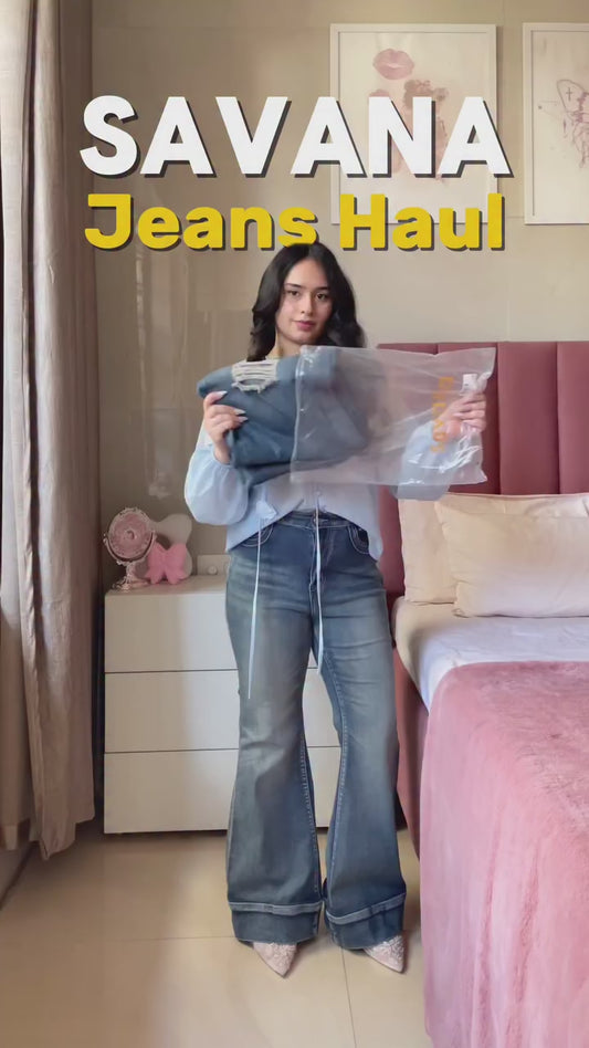 High-Waist Flared Denim Jeans for Women (PACK OF 3 JEANS AT JUST 999)