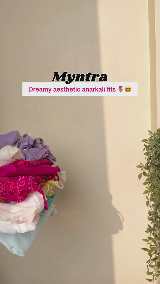 Dreamy Aesthetic Anarkali Dress Set for Women – Elegant Festive Ethnic Wear